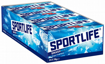 SPORTLIFE košļājamā gumija "Smashmint" (48x18g)