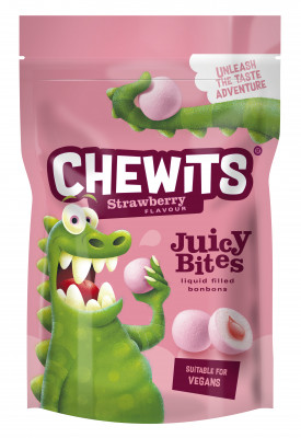 ***CHEWITS Košļāj.konfektes "Juicy Bites" ar zemeņu garšu(12x165g)