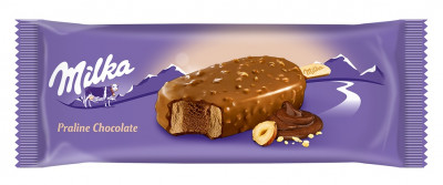 MILKA Lazdu riekstu sald. ar šok.- lazd. mērci vidū uz kociņa (20x90ml/67g)