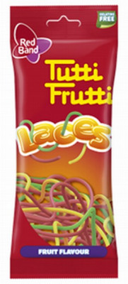 R.BAND Tutti Frutti košļ.konf. "Šņores" (24x100g)