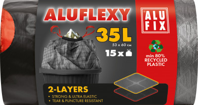 ALUFIX Atkrit.maisi aizvelk. FLEXY LDPE 35L/15gab 53x60cm 28mkr