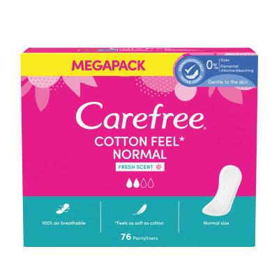 CAREFREE Ikdienas ieliktnīši "Cotton Feel Normal" Fresh (5x76gb)