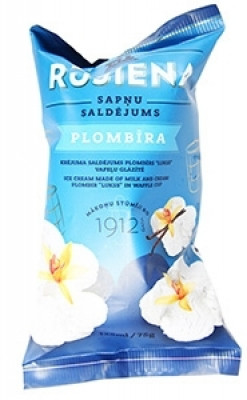 RŪJIENA  Plombīra saldējums (50x125ml/75g) vaf.gl.