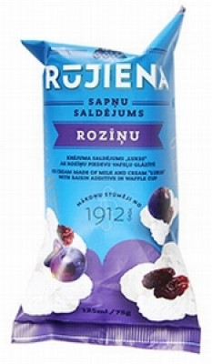 RŪJIENA Rozīņu saldējums (50x125ml/75g) vaf.gl.