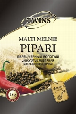 TWINS Pipari melnie, malti (25x15g)