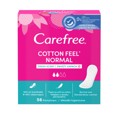 CAREFREE Ikdienas ieliktnīši "Cotton Feel Normal" Fresh (5x56gb)