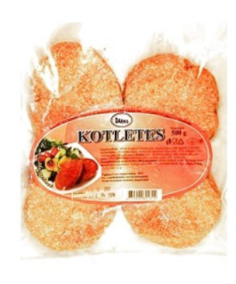 DAERS Kotletes c/g+l/g panējumā (10x500g) LVA000498EK