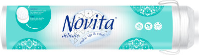 Kosmētiskas vates plāksnītes "Novita Delicate" 120gb